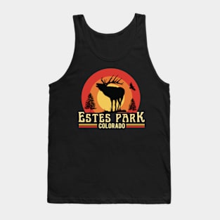 Estes Park Colorado Elk Vintage Sunset Tank Top